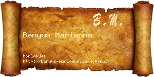 Benyus Marianna névjegykártya