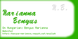 marianna benyus business card